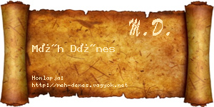 Méh Dénes névjegykártya